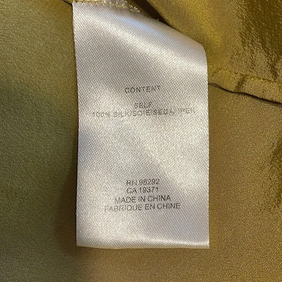 Tibi 100% Silk Eco Halter Drop Waist Ruched Midi Dress Tan Ochre Green size 4 - Picture 6 of 10